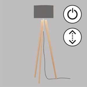 Lampa Podłogowa SHINE-WOOD Fischer&Honsel E27 3x40W w kolorze niklu metal