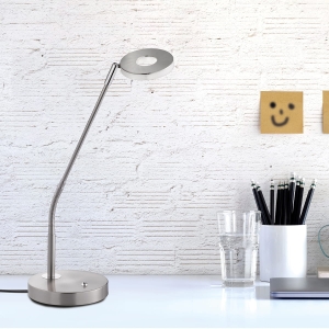 Lampa stołowa Dent Fischer&Honsel LED 1x6W w kolorze niklu metal