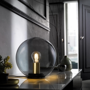 Lampa stołowa Dini Fischer&Honsel E27 1x40W w kolorze dymu szkło
