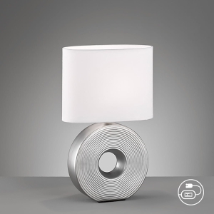 Lampa stołowa Eye Fischer&Honsel E14 1x40W w kolorze srebrnym ceramika