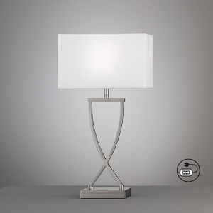 Lampa stołowa Anni Fischer&Honsel E27 1x40W w kolorze niklu metal