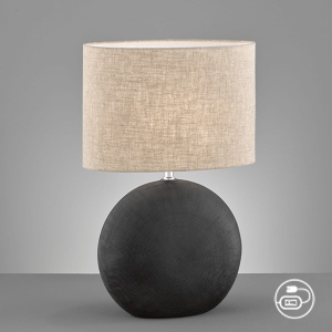 Lampa stołowa Foro Fischer&Honsel E27 1x40W czarny ceramika