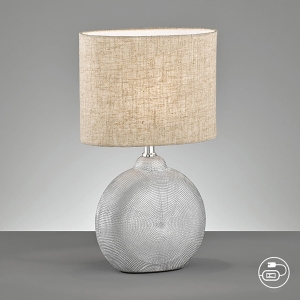 Lampa stołowa Foro Fischer&Honsel E14 1x40W w kolorze srebrnym ceramika