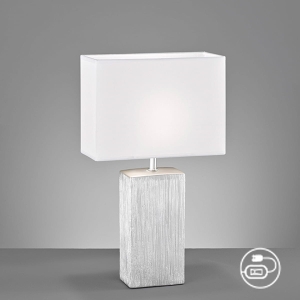 Lampa stołowa Flens Fischer&Honsel E14 1x40W w kolorze srebrnym ceramika