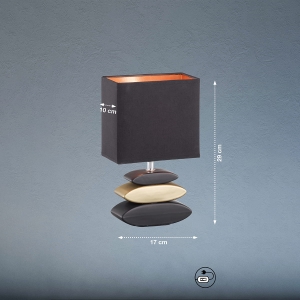 Lampa stołowa Liner Fischer&Honsel E14 1x25W czarny ceramika