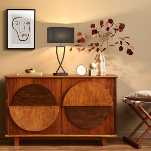 Lampa stołowa Anni Fischer&Honsel E27 1x40W piaskowo-czarny metal