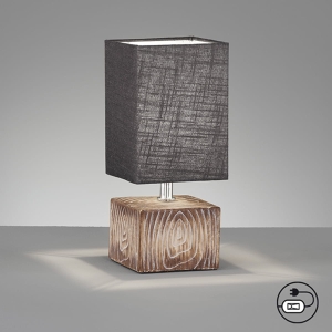 Lampa stołowa Hauke Fischer&Honsel E14 1x25W w kolorze drewnianym ceramika