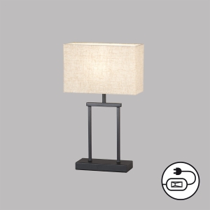 Lampa stołowa Ann Fischer&Honsel E27 1x40W piaskowo-czarny metal