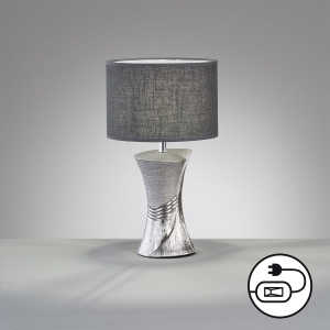 Lampa stołowa Louis Fischer&Honsel E14 1x25W w kolorze srebrnym ceramika