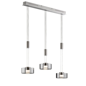 Lampa Wisząca Lavin Fischer&Honsel LED 3x9W w kolorze niklu metal