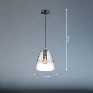 Lampa Wisząca Miro Fischer&Honsel E27 1x40W piaskowo-czarny metal
