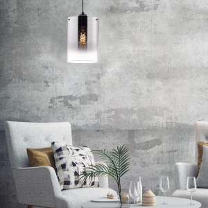 Lampa Wisząca Samu Fischer&Honsel E27 1x40W piaskowo-czarny metal