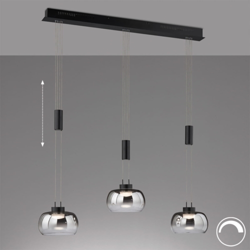 Lampa Wisząca Arosa Fischer&Honsel LED 3x9W piaskowo-czarny metal
