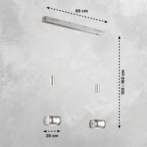 Lampa Wisząca Colette Fischer&Honsel LED 2x9W w kolorze niklu metal