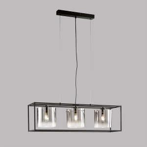 Lampa Wisząca Samu Fischer&Honsel E27 3x40W piaskowo-czarny metal