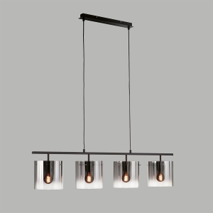 Lampa Wisząca Samu Fischer&Honsel E27 4x40W piaskowo-czarny metal