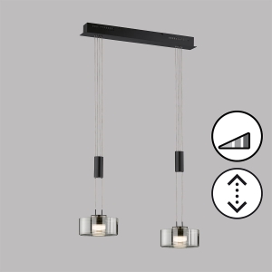 Lampa Wisząca Lavin Fischer&Honsel LED 2x9W piaskowo-czarny metal