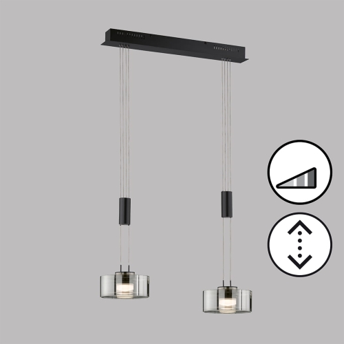 Lampa Wisząca Lavin Fischer&Honsel LED 2x9W piaskowo-czarny metal