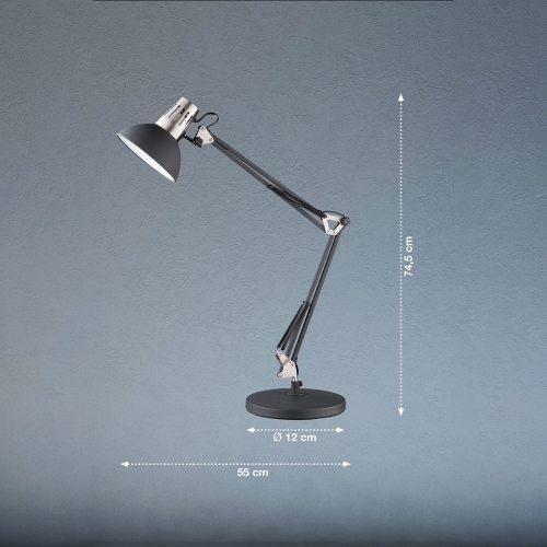 Lampa stołowa Pit Fischer&Honsel E27 1x40W czarny metal