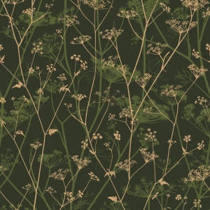 Tapeta Clarissa Hulse WILD CHERVIL WALLPAPER – SAGE & GOLD 120385