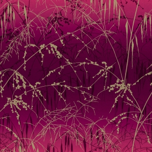 Tapeta Clarissa Hulse MEADOW GRASS WALLPAPER – DAMSON & SOFT GOLD 120396