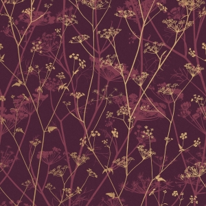 Tapeta Clarissa Hulse WILD CHERVIL WALLPAPER – DAMSON & GOLD 120397