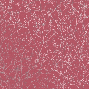 Tapeta Clarissa Hulse GYPSOPHILA WALLPAPER – RASPBERRY & SILVER 120398