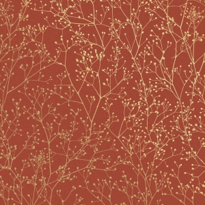 Tapeta Clarissa Hulse GYPSOPHILA WALLPAPER – PAPRIKA & GOLD 120401