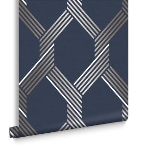 Tapeta dekoracyjna Graham&Brown Balance VECTOR NAVY GOLD 105466
