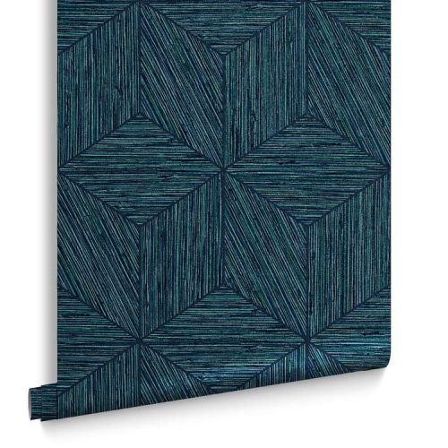 Tapeta dekoracyjna Graham&Brown Genesis GRASSCLOTH GEO TEAL 111728