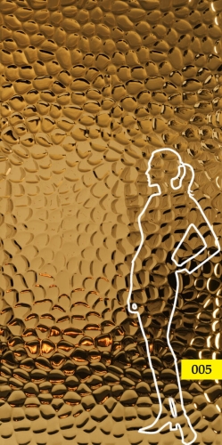 Panel dekoracyjny Studio Creative Shop ze stali nierdzewnej – GOLD fala 005