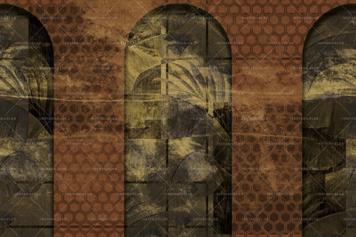 Thea-carta-da-parati-decorativa-vintage-moderna-oro-foglie-geometrico-Instabilelab-1.jpg