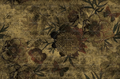 Canario-Nero-carta-da-parati-floreale-vintage-oro-natura-Instabilelab-1.jpg