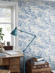 Tapeta dekoracyjna Boras Tapeter Blue & White Countryside Morning 6142