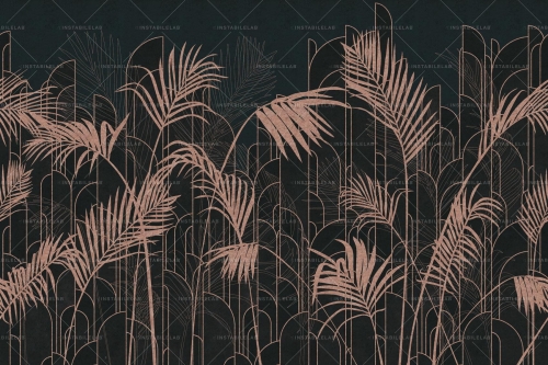 Ayame-carta-da-parati-moderna-foglie-natura-oro-rosa-Instabilelab.jpg