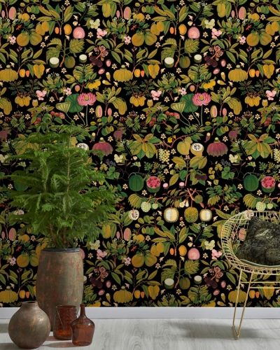 MINDTHEGAP Florilegium Asian Fruits and Flowers Anthracite WP20314