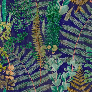 Tapeta MINDTHEGAP Florilegium Green Sanctuary Anthracite WP20318