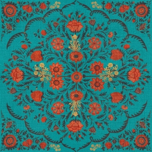 Tapeta MINDTHEGAP World of Fabrics Hindu Bloom Topaz WP20408