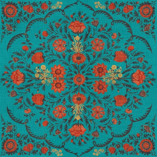 Tapeta MINDTHEGAP World of Fabrics Hindu Bloom Topaz WP20408