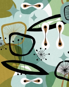 Tapeta MINDTHEGAP Revival (Mid Century Modern) Century Elements Green WP20530