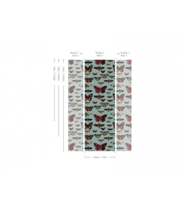 Wallcolors Tapeta Butterflies Turquoise