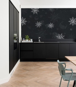 Wallcolors Tapeta Moon and sun navy blue