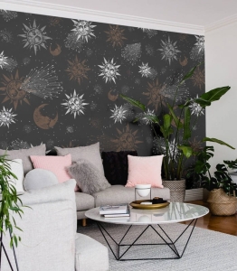 Wallcolors Tapeta Moon and sun red