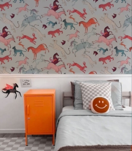 Wallcolors Tapeta Oriental Animals Light Blue