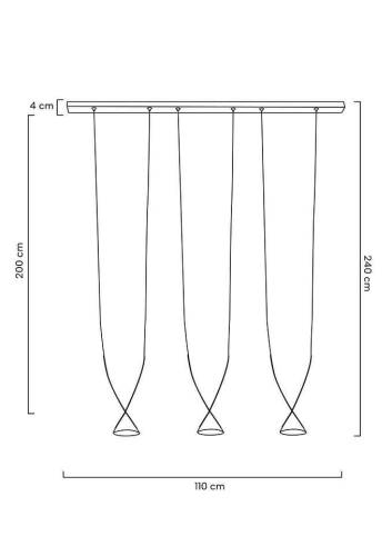 MOOSEE lampa wisząca ATLAS 3 czarna