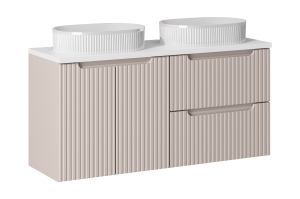 COMAD Zestaw meblowy 120cm z blatem i 2 umywalkami nablatowymi Beyond SET-NOC B WHITE 120CM D/S UN BEYOND 5 WH