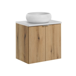 COMAD Zestaw meblowy 60cm z blatem i umywalką nablatową Wiki SET-NOA B WHITE 60CM D UN WIKI SW