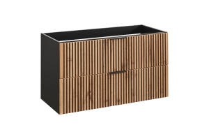 COMAD Szafka pod umywalkę 100cm 2 szuflady XILO BLACK WOTAN 82-100-D-2S