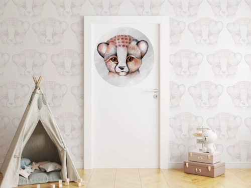 Grafika-Metalic-Art-Dots-naklejka-na-drzwi-Gepard.webp