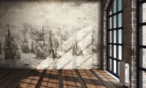 Tapeta-Metalic-Art-Morska-bitwa-Bezowy.webp